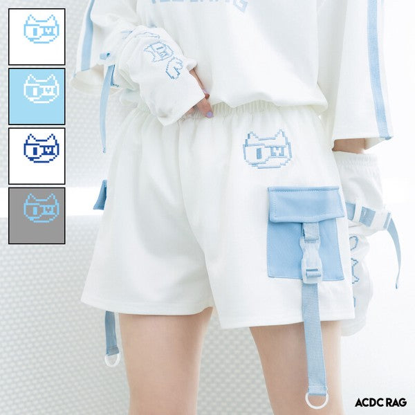 Short Pant "Harajuku Style" Shorts Unisex White ACDC RAG
