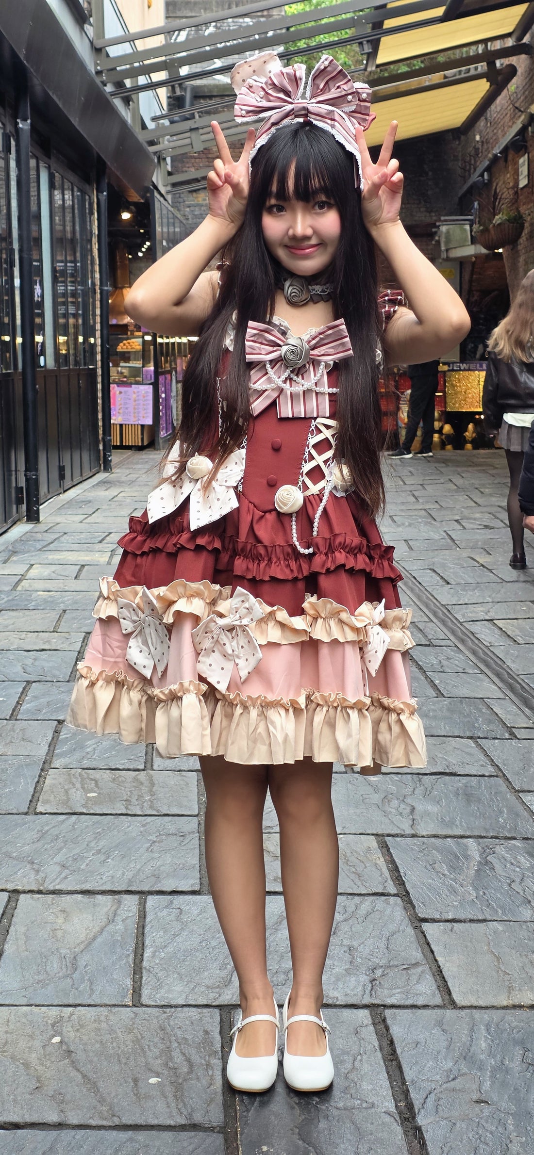 Lolita Dress Chocolate with Headdress & Necklace