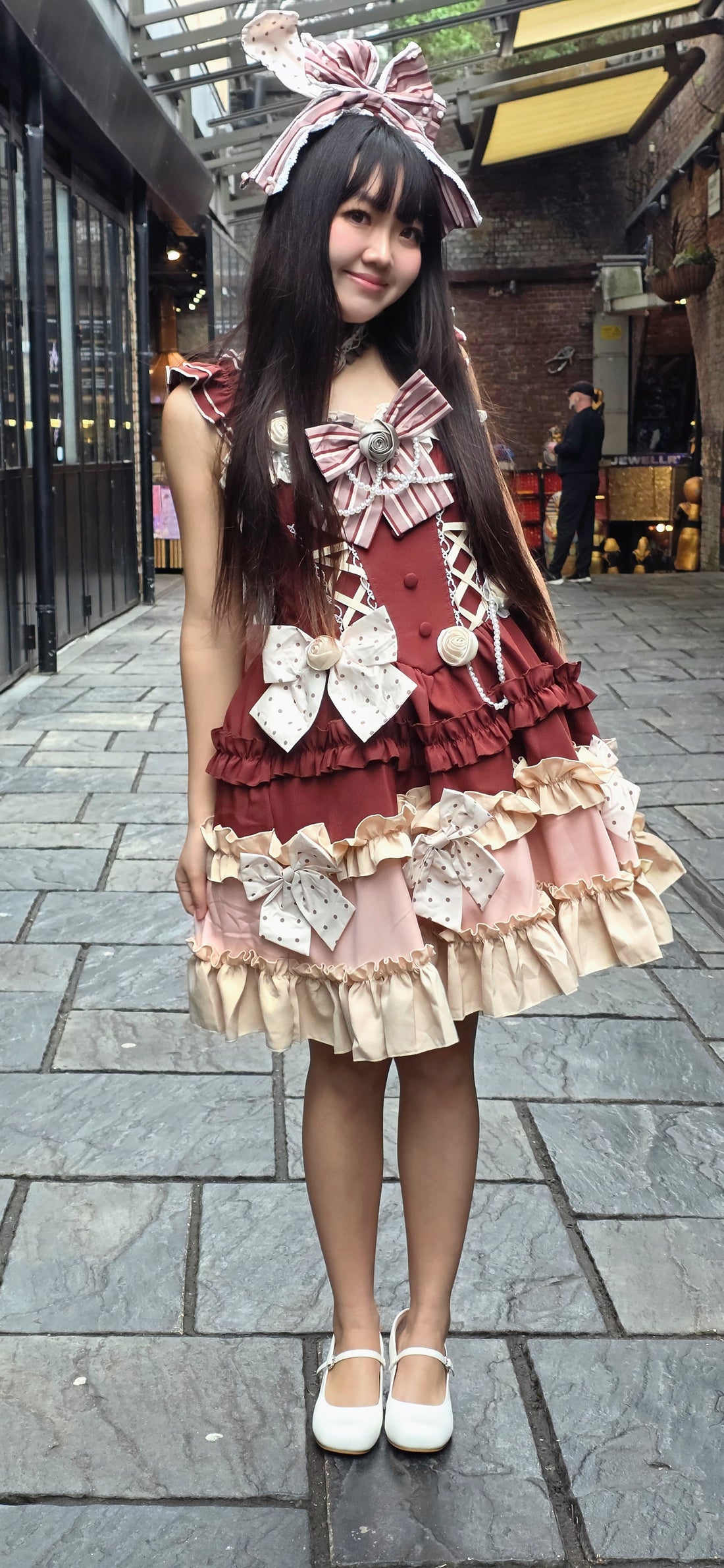 Lolita Dress Chocolate with Headdress & Necklace