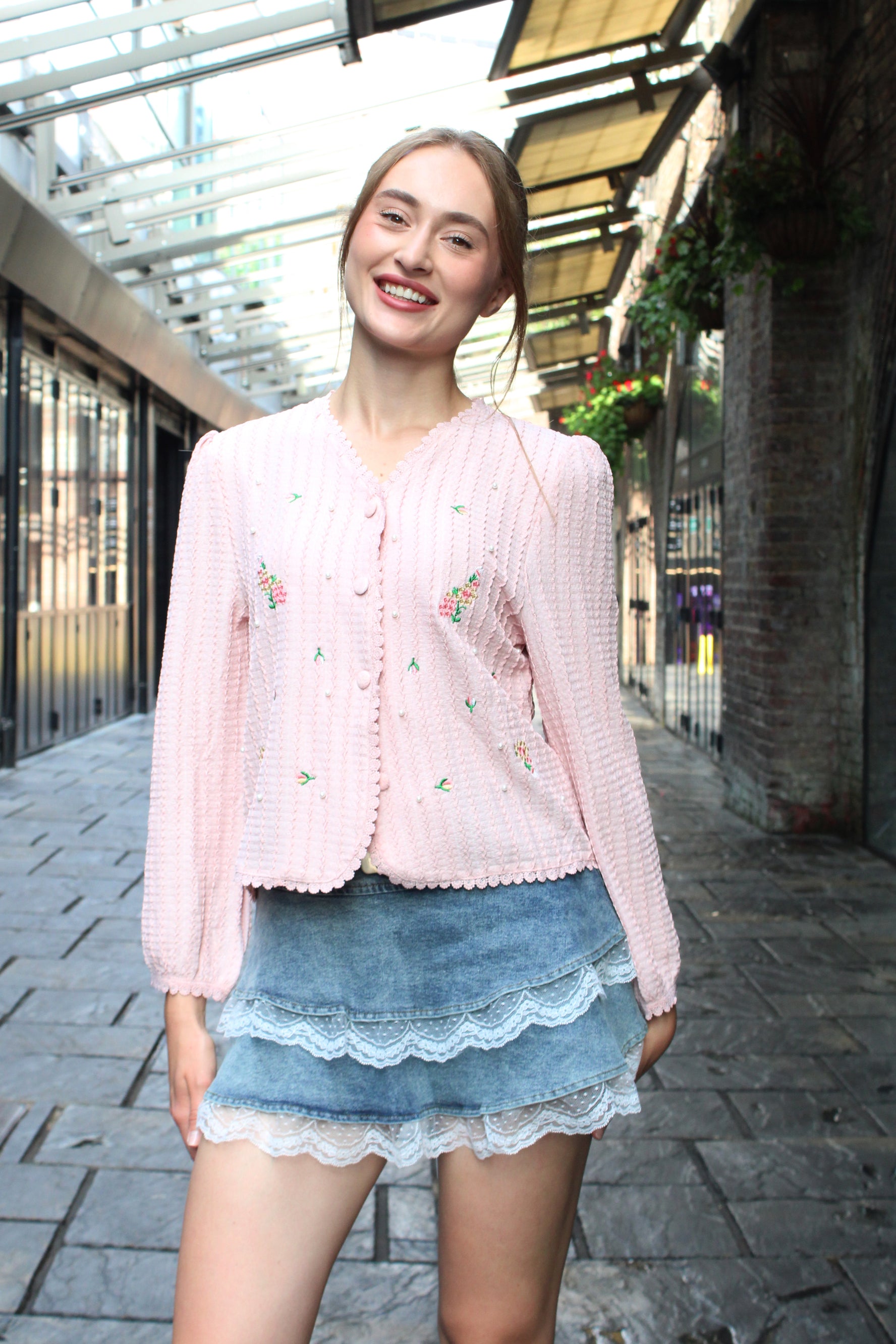 Dreamy Lace Denim Mini