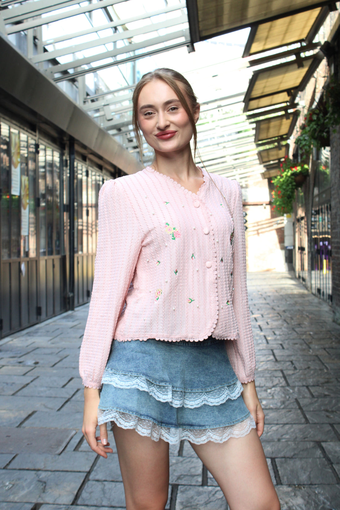 Dreamy Lace Denim Mini