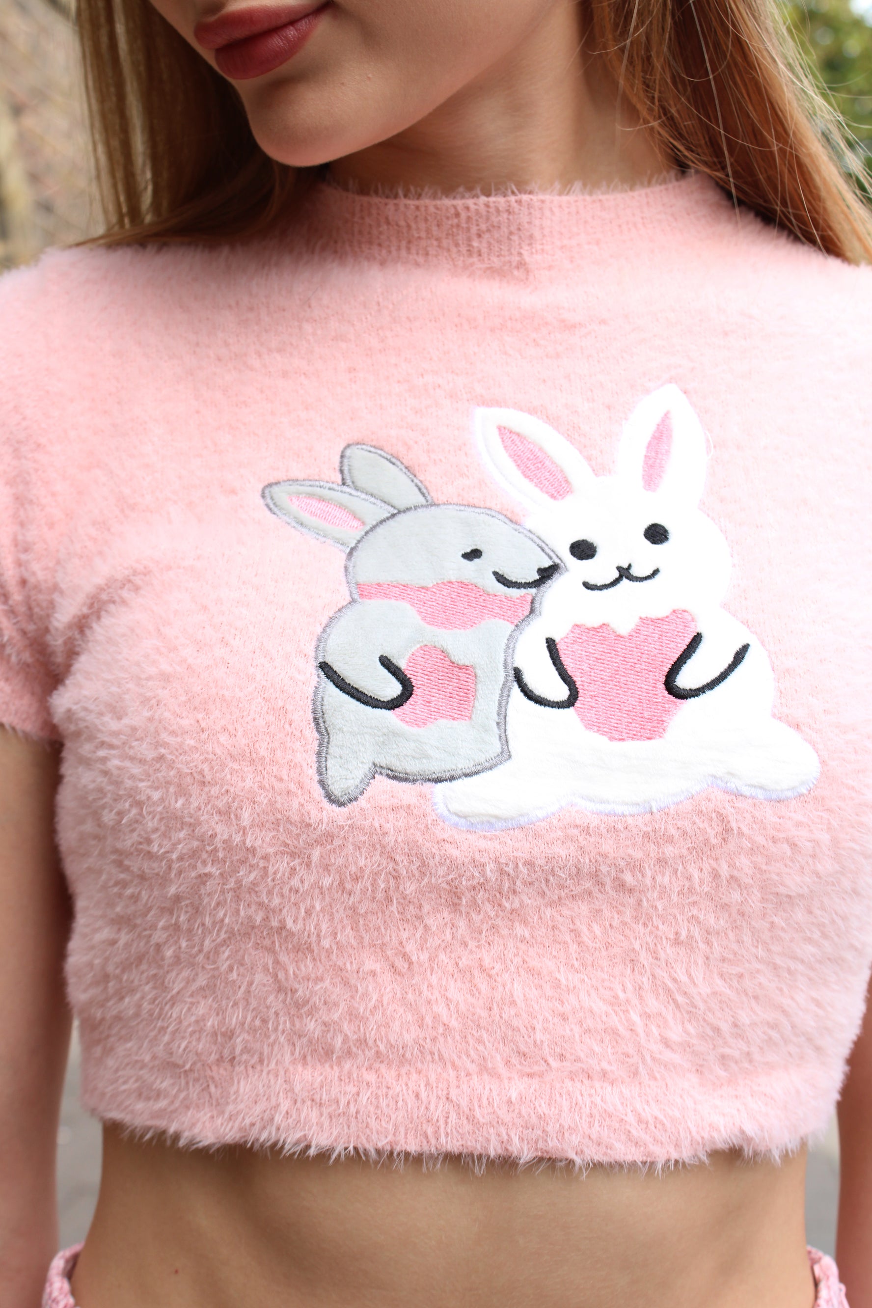 Fluffy Butterfly Knit Crop Top