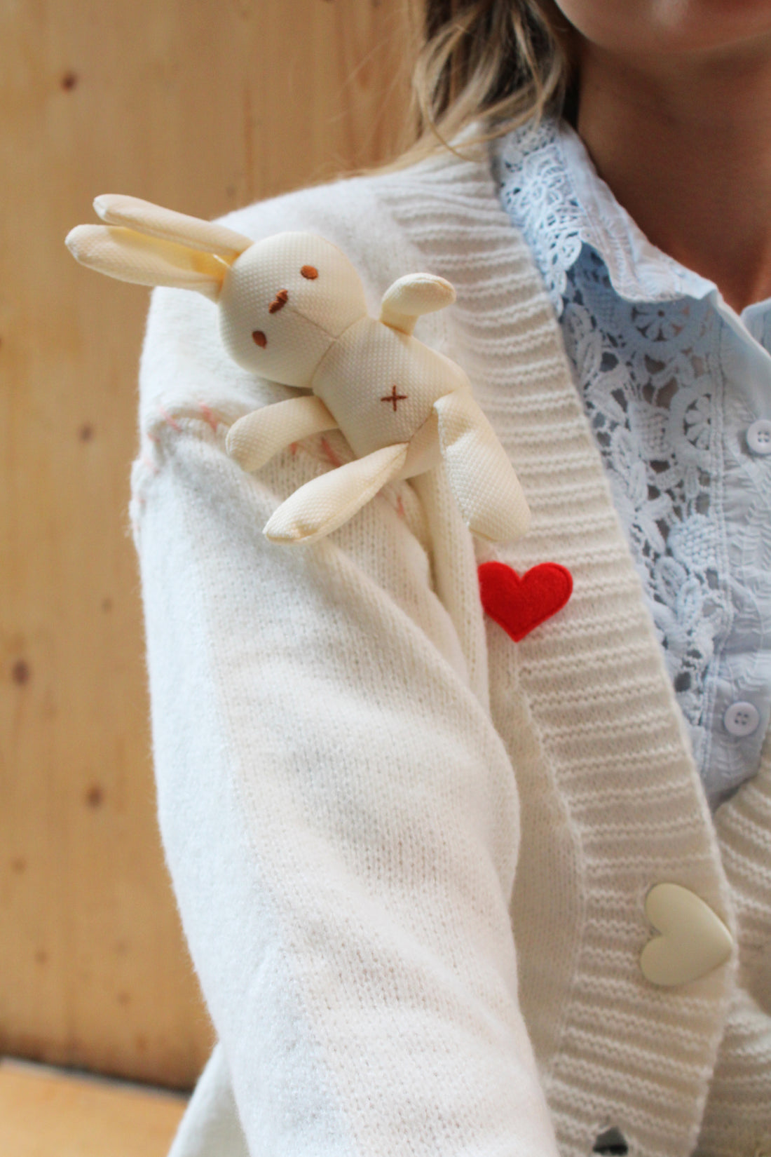 Sweetheart Bunny Companion Cream Cardigan