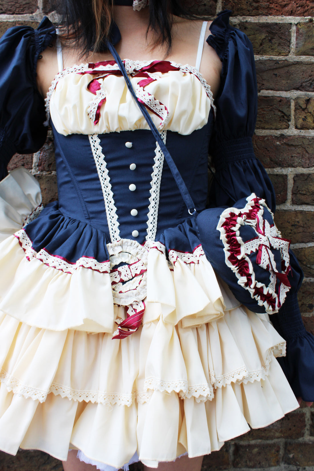 Lolita Dress Snowhite with Ruffle with Petticoat & Purse