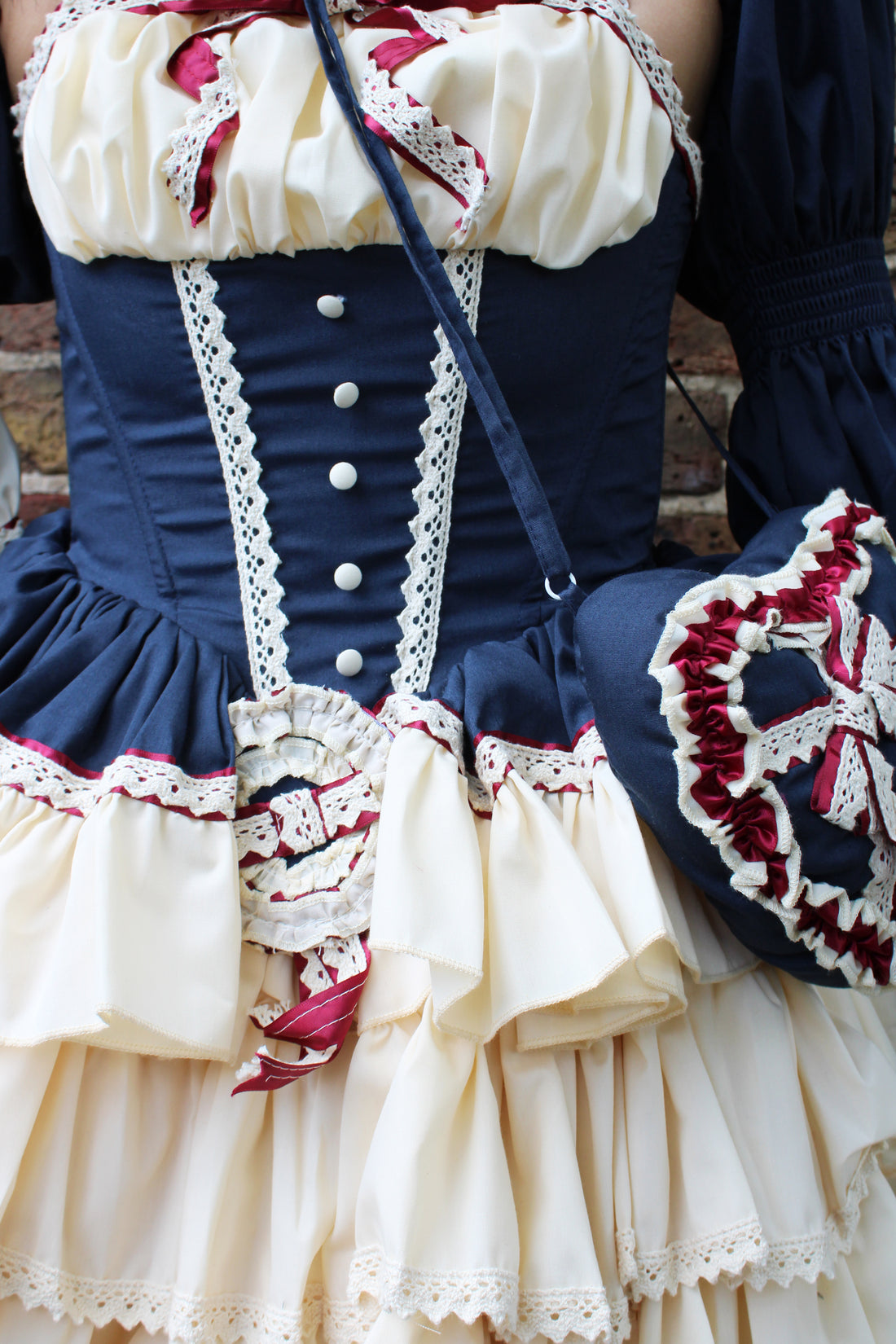 Lolita Dress Snowhite with Ruffle with Petticoat & Purse