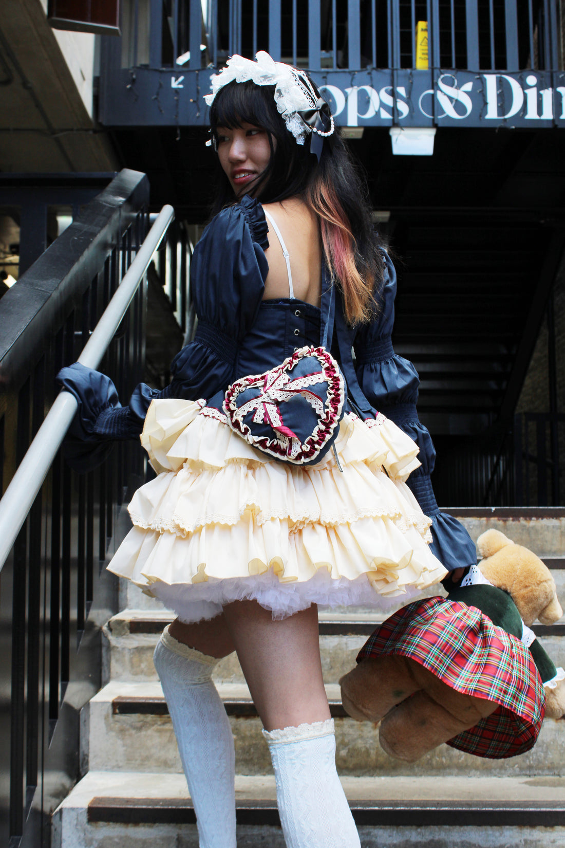 Lolita Dress Snowhite with Ruffle with Petticoat & Purse