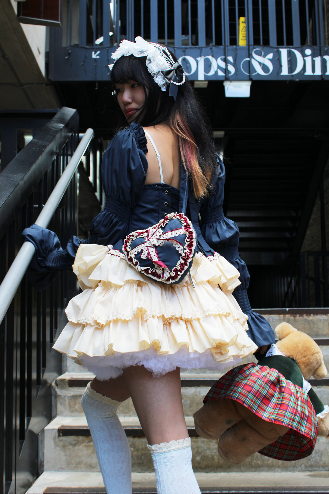 Lolita Dress Snowhite with Ruffle with Petticoat & Purse