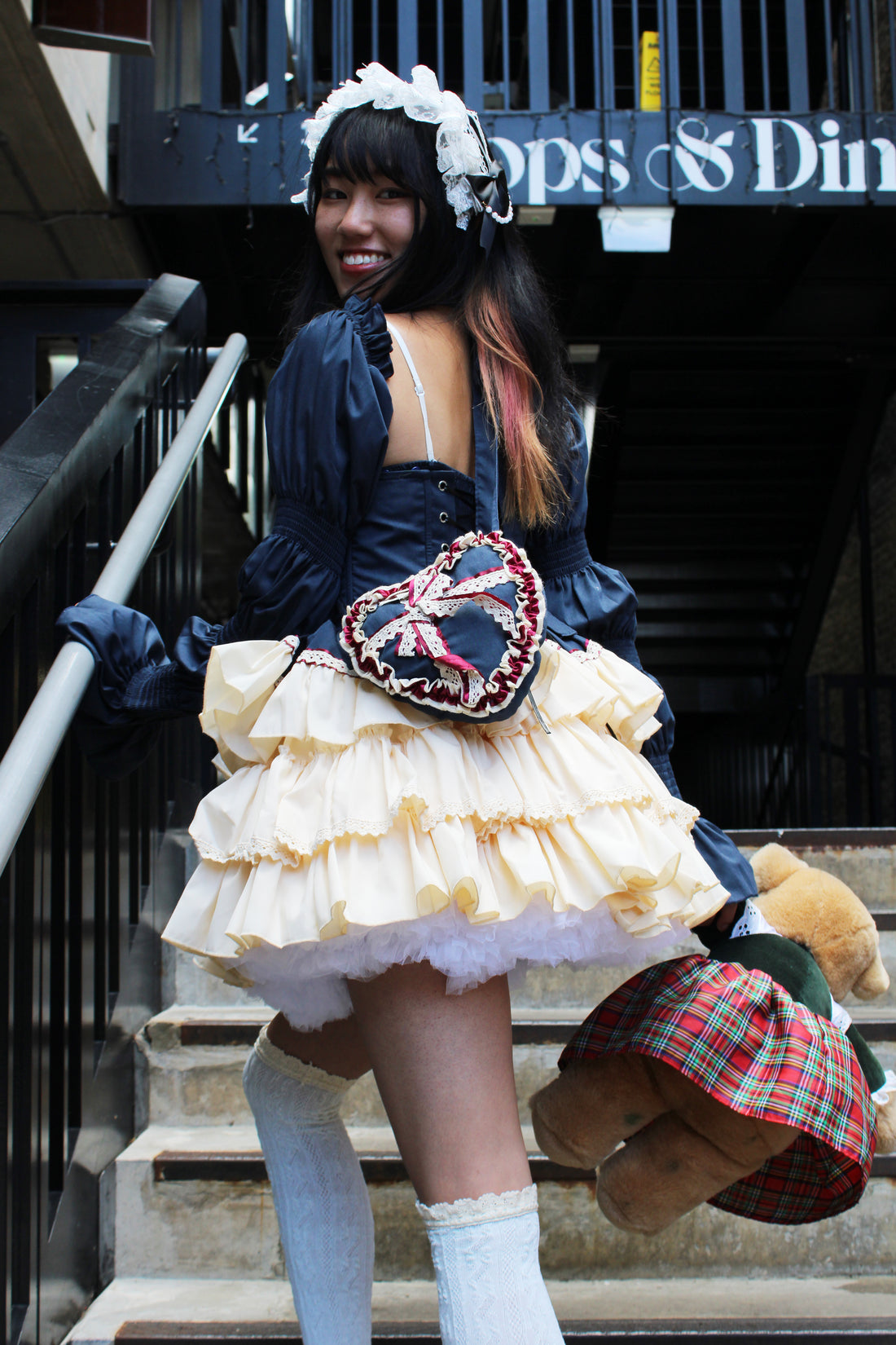 Lolita Dress Snowhite with Ruffle with Petticoat & Purse