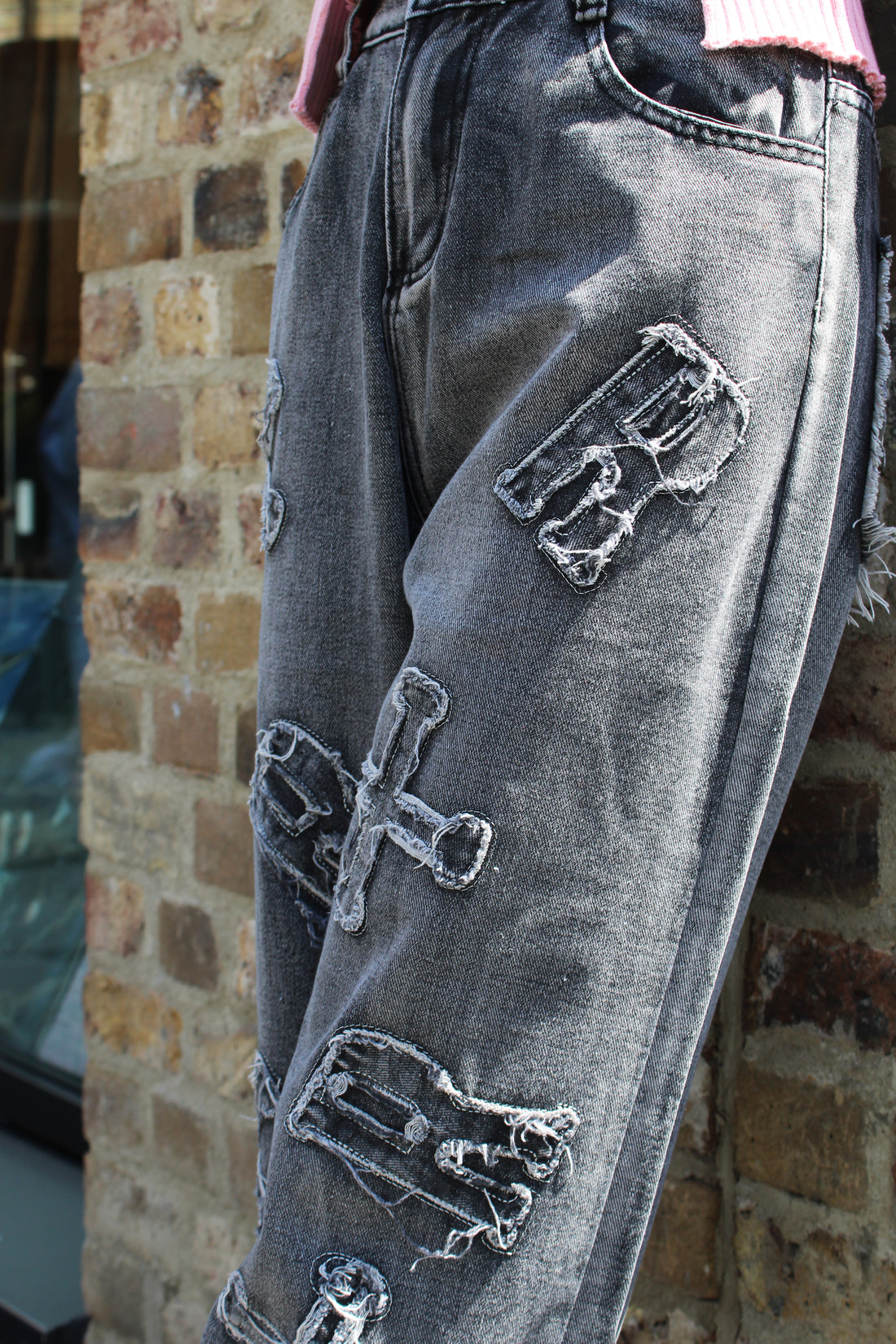 Rebel Gothic Patch Jeans