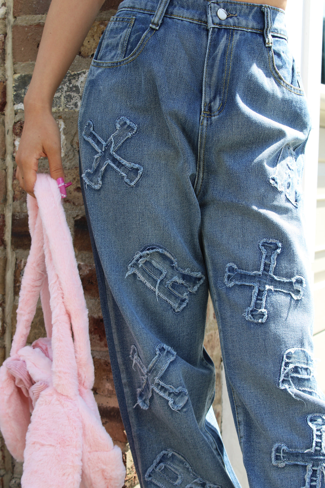Rebel Gothic Patch Jeans