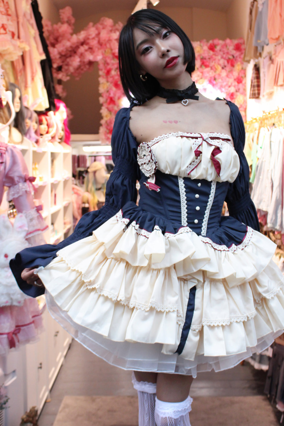 Lolita Dress Snowhite with Ruffle with Petticoat & Purse
