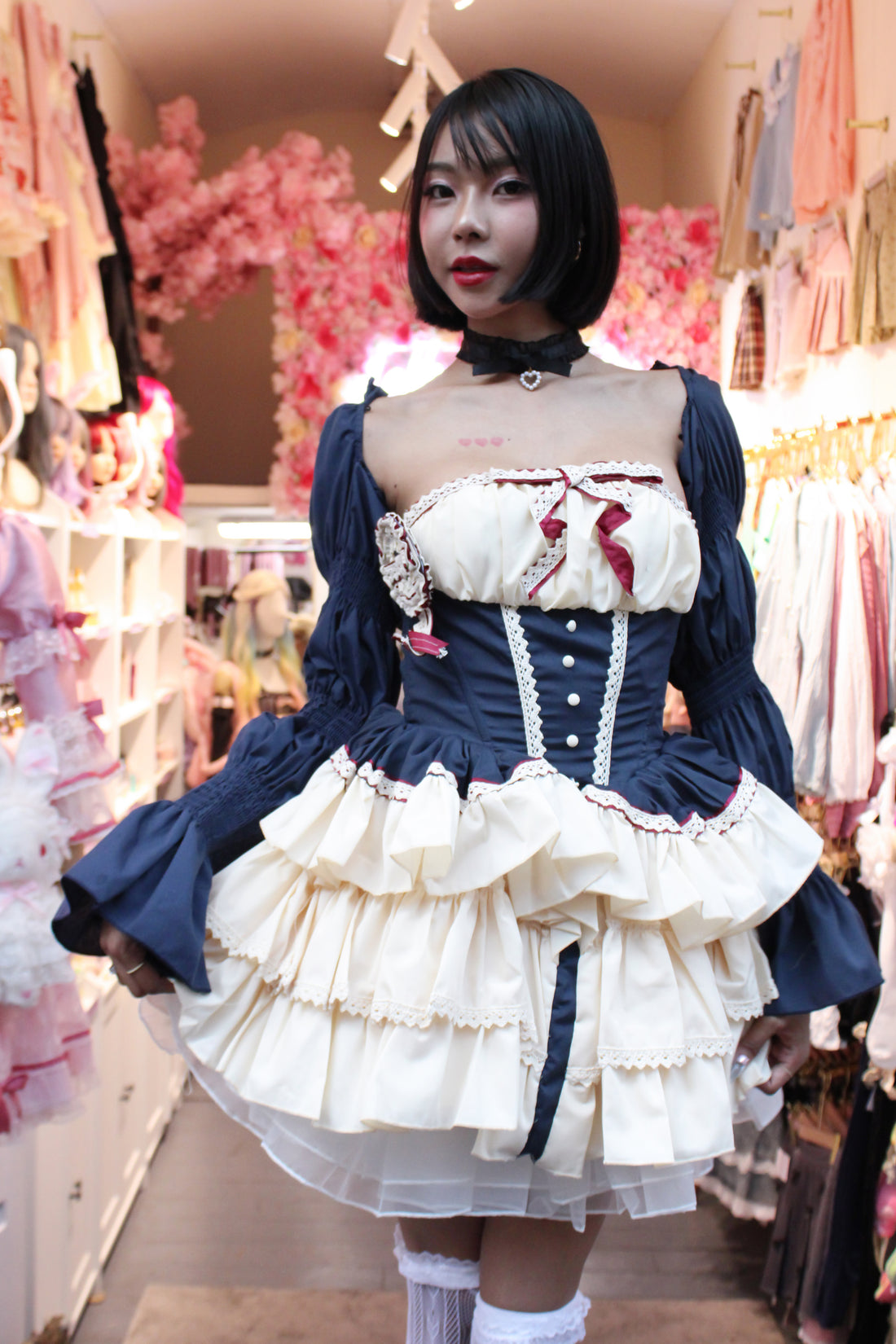 Lolita Dress Snowhite with Ruffle with Petticoat & Purse