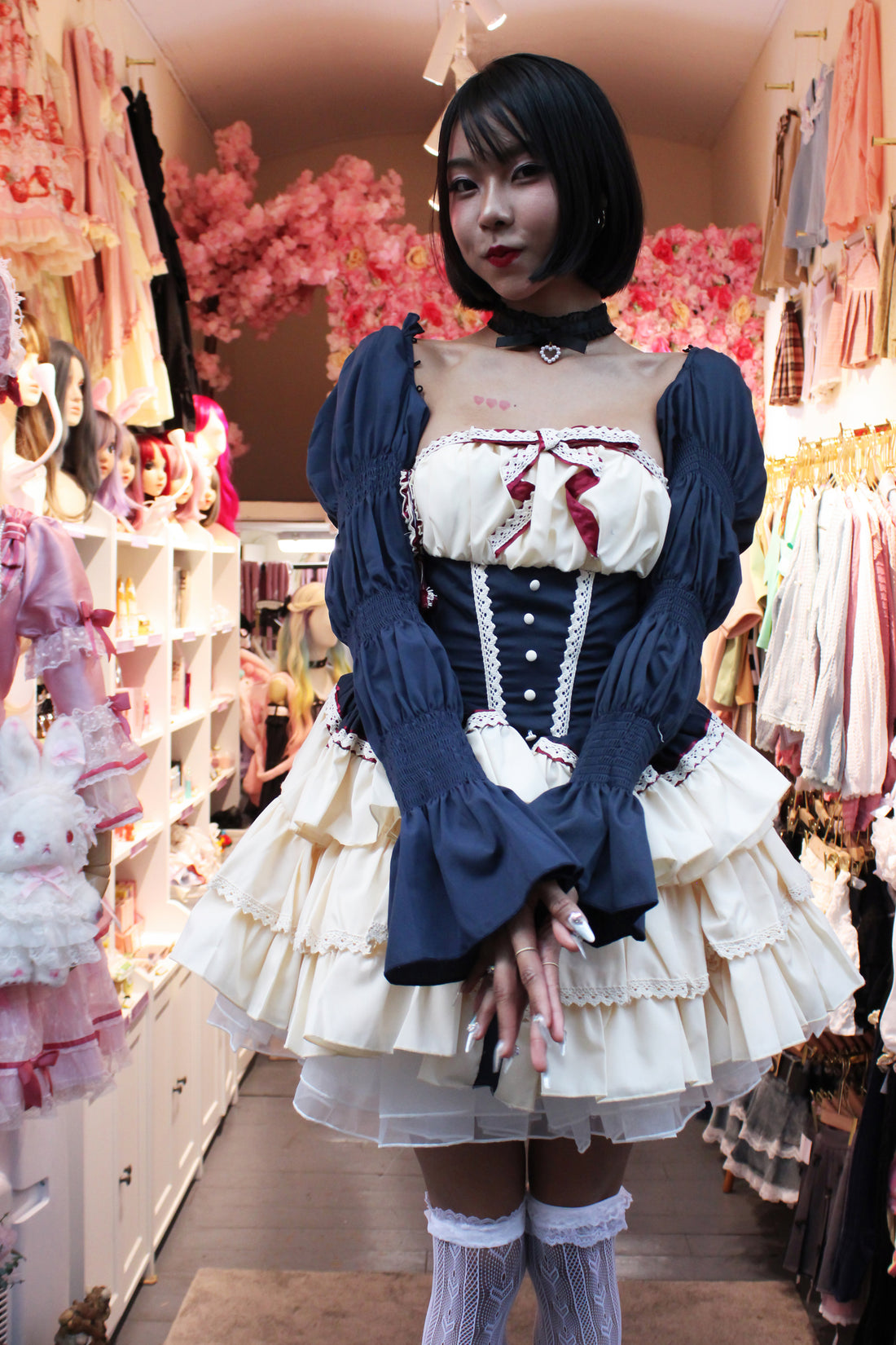 Lolita Dress Snowhite with Ruffle with Petticoat & Purse