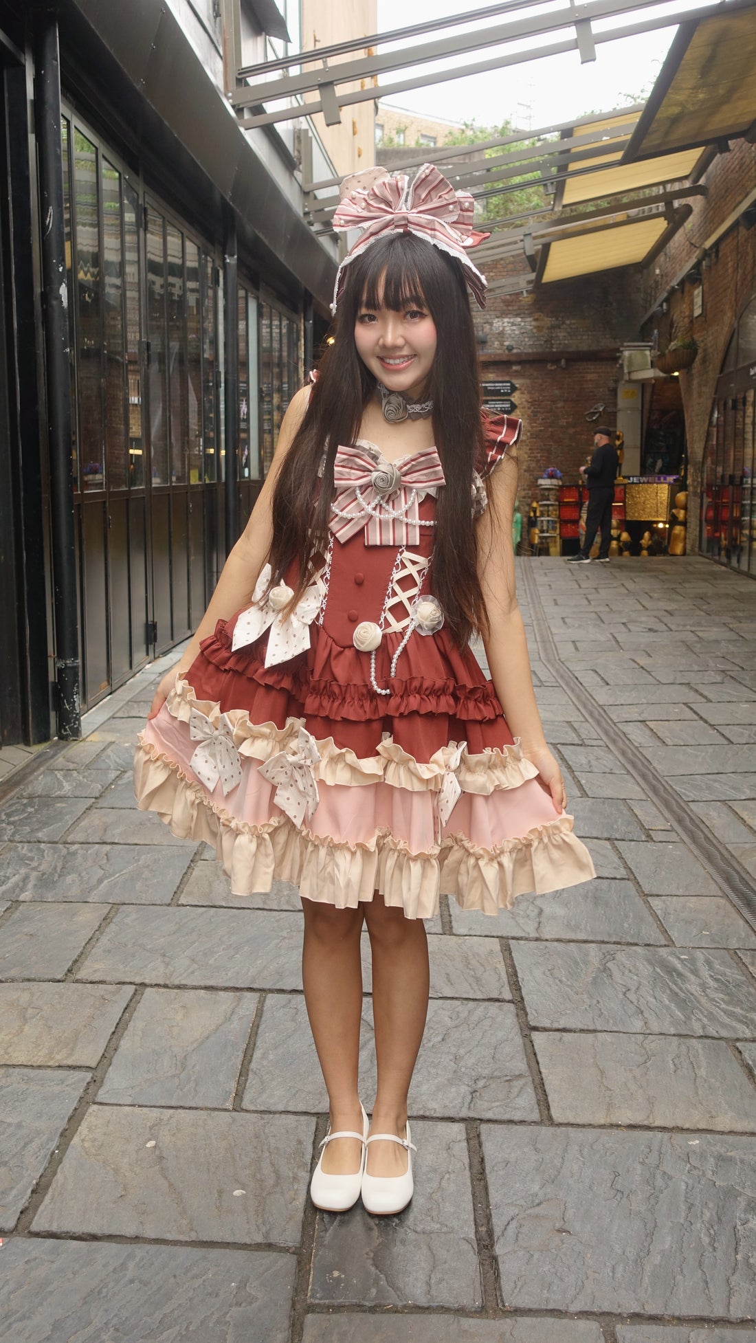 Lolita Dress Chocolate with Headdress & Necklace