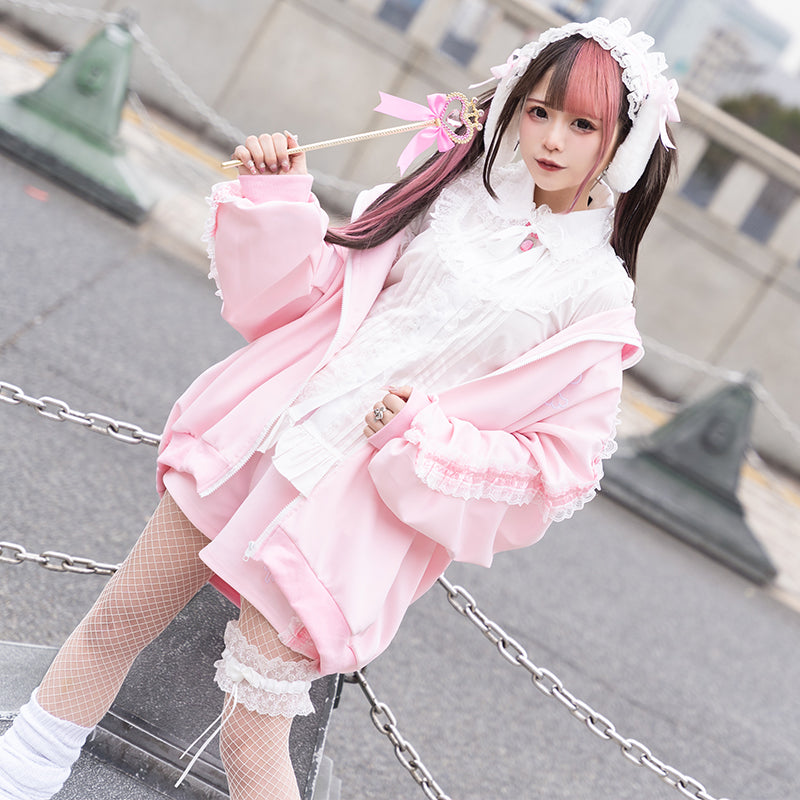 Blouson Jacket "Harajuku Style" "Yami Kawaii" Pink ACDC RAG