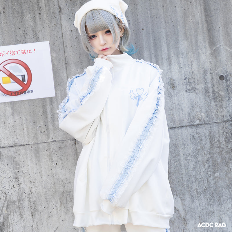Blouson Jacket "Harajuku Style" "Yami Kawaii" White ACDC RAG