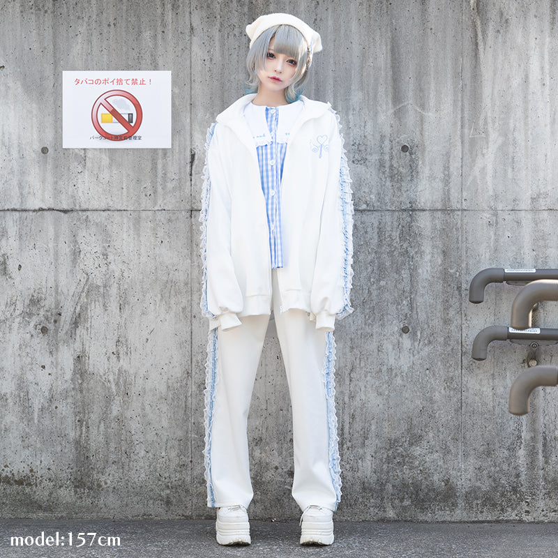 Blouson Jacket "Harajuku Style" "Yami Kawaii" White ACDC RAG