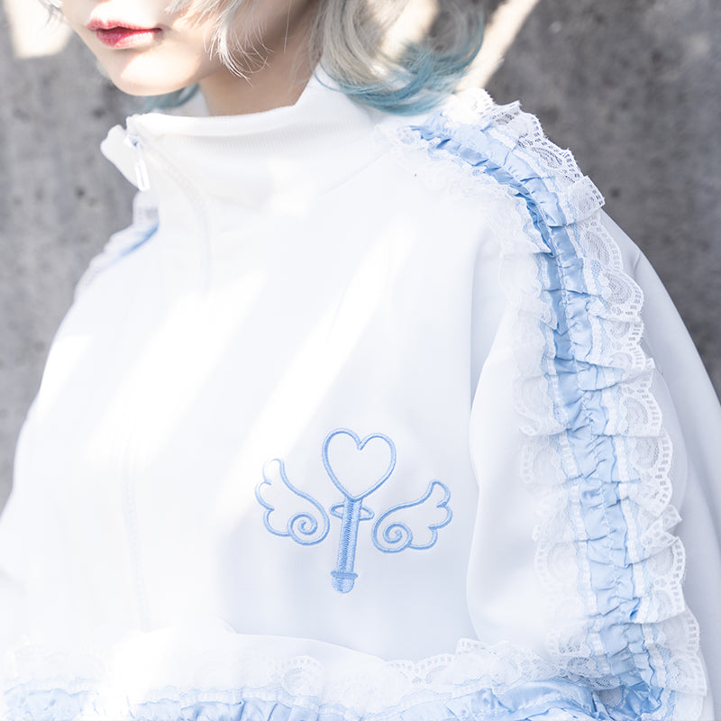 Blouson Jacket "Harajuku Style" "Yami Kawaii" White ACDC RAG