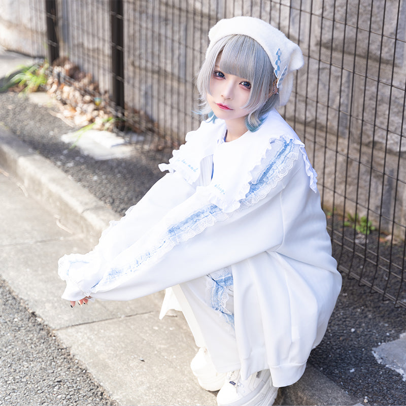 Blouson Jacket "Harajuku Style" "Yami Kawaii" White ACDC RAG
