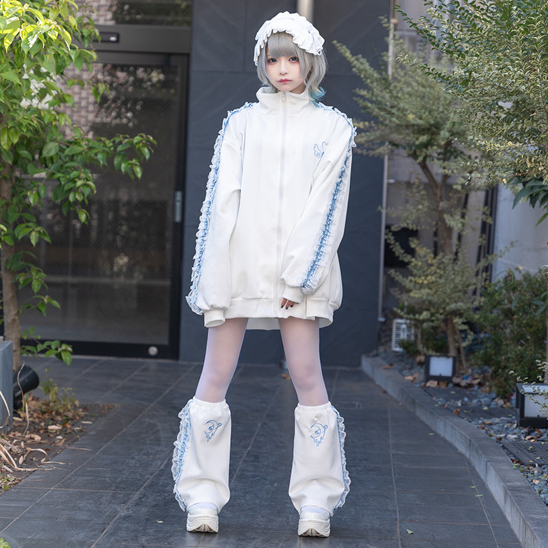 Blouson Jacket "Harajuku Style" "Yami Kawaii" White ACDC RAG