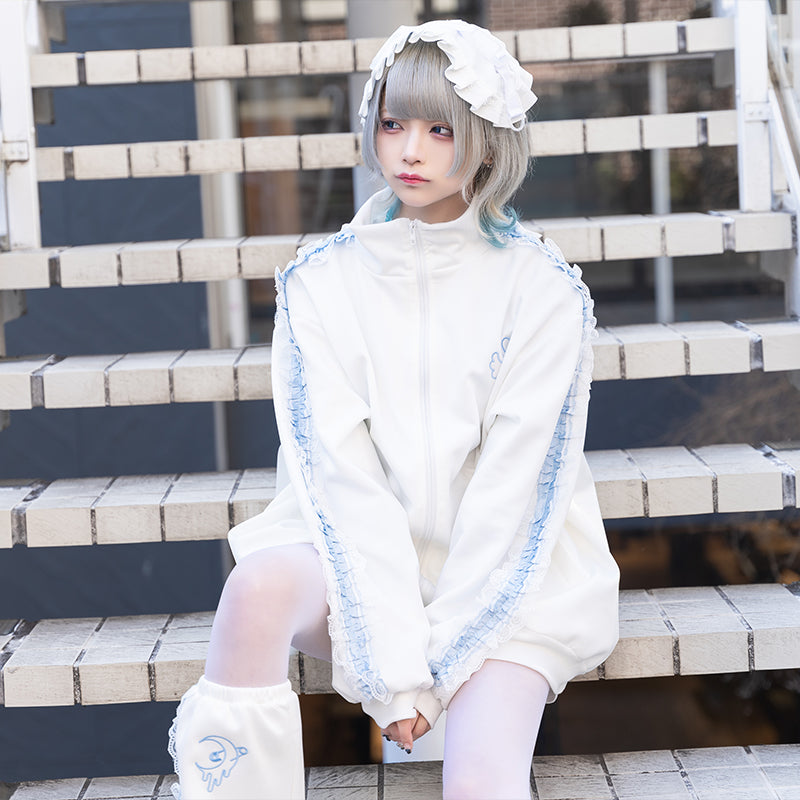 Blouson Jacket "Harajuku Style" "Yami Kawaii" White ACDC RAG