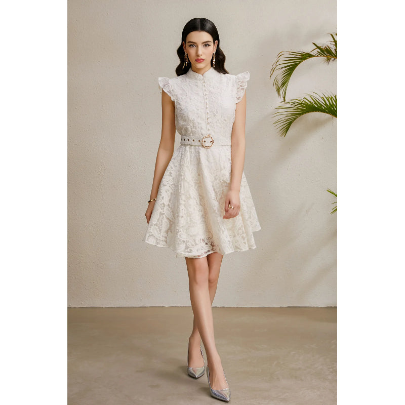 Belle Époque Embroidered Mini Dress